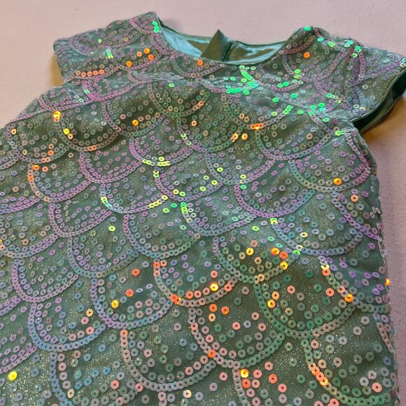 Disney Couture Princess Little Mermaid Sequin Mini Dress Girls 5/6 - Picture 3 of 13